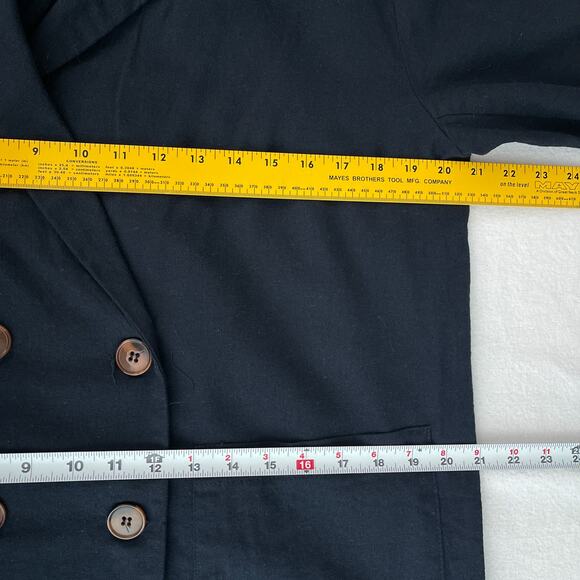 Anthropologie Amadi Kayne Double Breasted Blazer Navy Blue Women's Size Small - Picture 10 of 16